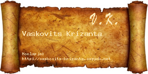 Vaskovits Krizanta névjegykártya